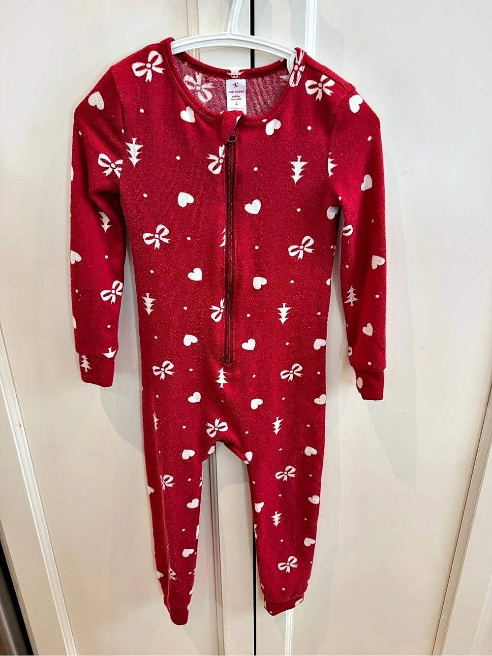 Joe Fresh Girls Size 2 Holiday Footie Pajamas